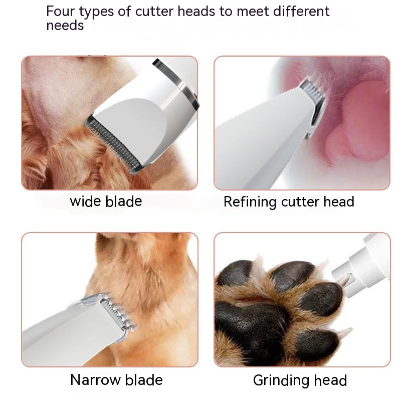 KFX-0970557 4 In 1 Electric Pet Shaver with USB Charging and 4 Attachments for Grooming