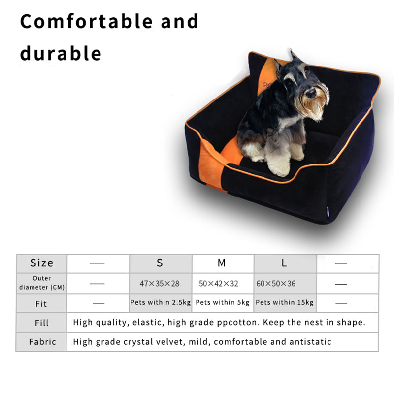 KFX-0972605 Detachable and Washable Kennel for Small Dogs - Soft Crystal Velvet Cover with Comfortable PP Cotton Cushion