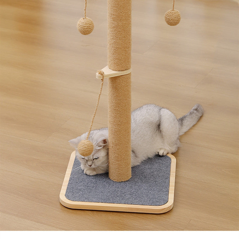 KFX-0973373 Windmill Hanging Ball Cat Toy – Scratch-Resistant Climbing Frame with Pine and Carpet Leather