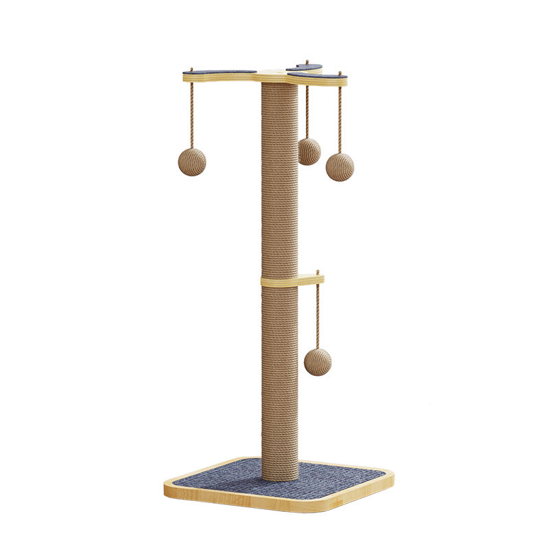 KFX-0973373 Windmill Hanging Ball Cat Toy – Scratch-Resistant Climbing Frame with Pine and Carpet Leather