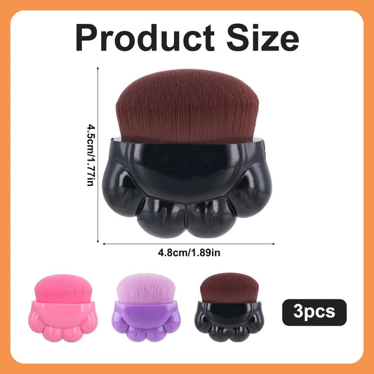 KFX-0974013 Pet Paw Balm Brush Set - 3 Pack for Dogs and Cats, Soft Fiber Brush with Cute Paw Design, Ideal for Paw Care and Skincare