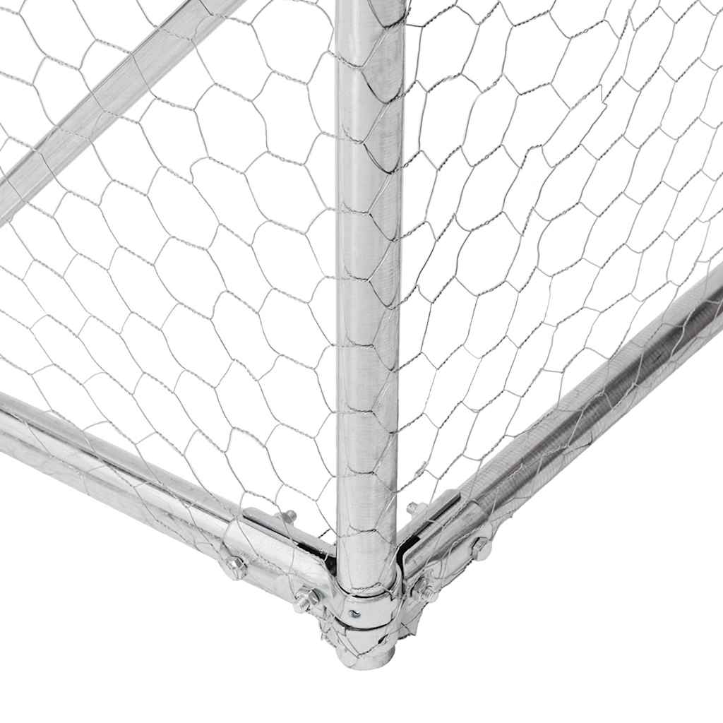 KFX-0974141 Galvanized Steel Chicken Coop - Spacious 2.5x2x2.25 m Run for Chickens and Small Animals