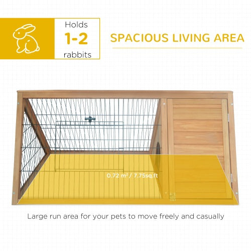KFX-0976189 Wooden A-Frame Outdoor Rabbit Cage with Ventilation and Easy Access, 46" x 24"