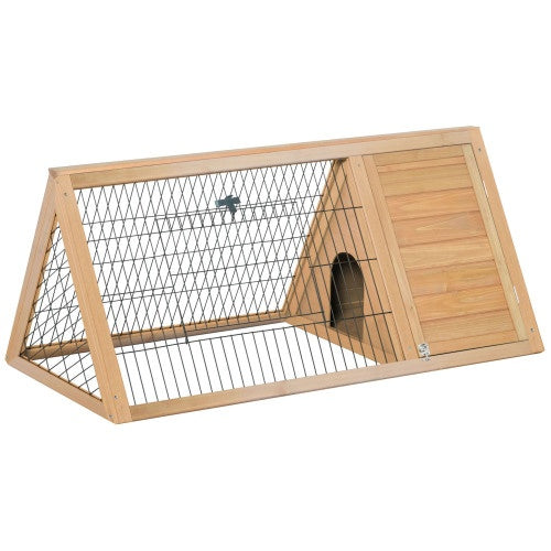 KFX-0976189 Wooden A-Frame Outdoor Rabbit Cage with Ventilation and Easy Access, 46" x 24"