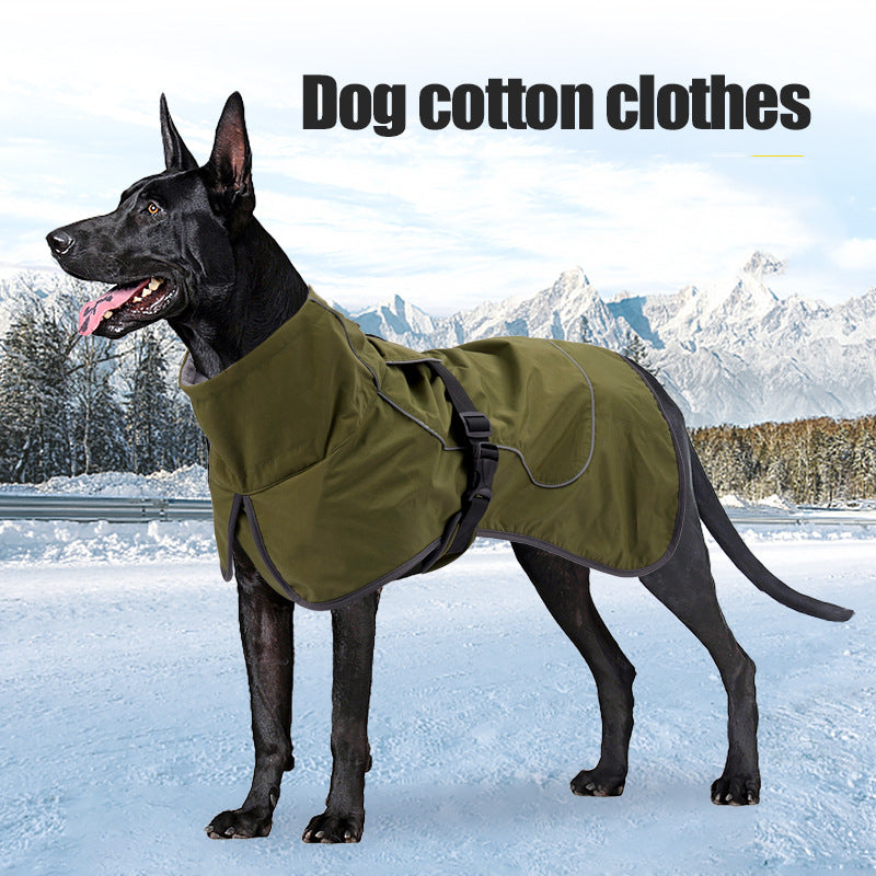 KFX-0976701 Winter Warm Clothing for Medium and Large Dogs - Waterproof Nylon, Army Green and Black Options