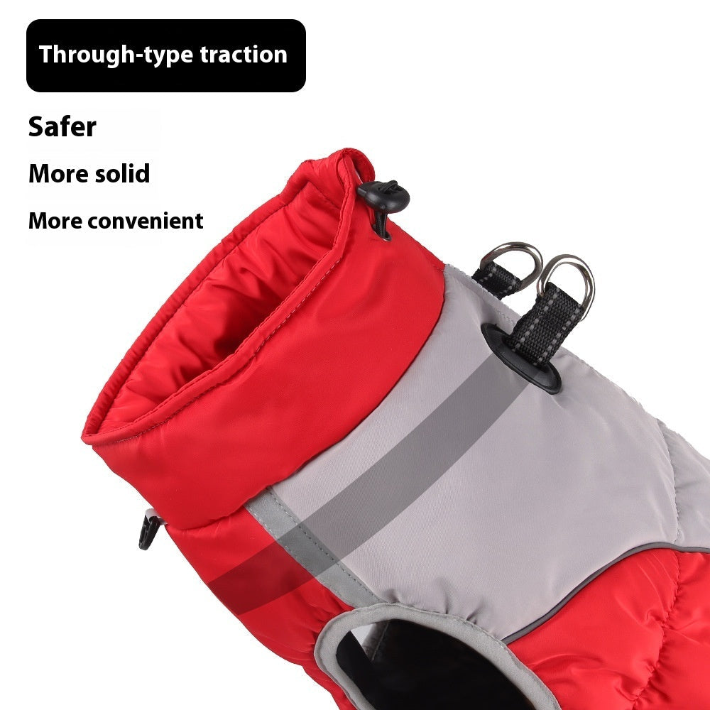 KFX-0978109 Windproof Pet Winter Clothes for Medium and Large Dogs, Cotton Material in Black, Blue, Red, Navy Blue, Sizes XL-6XL