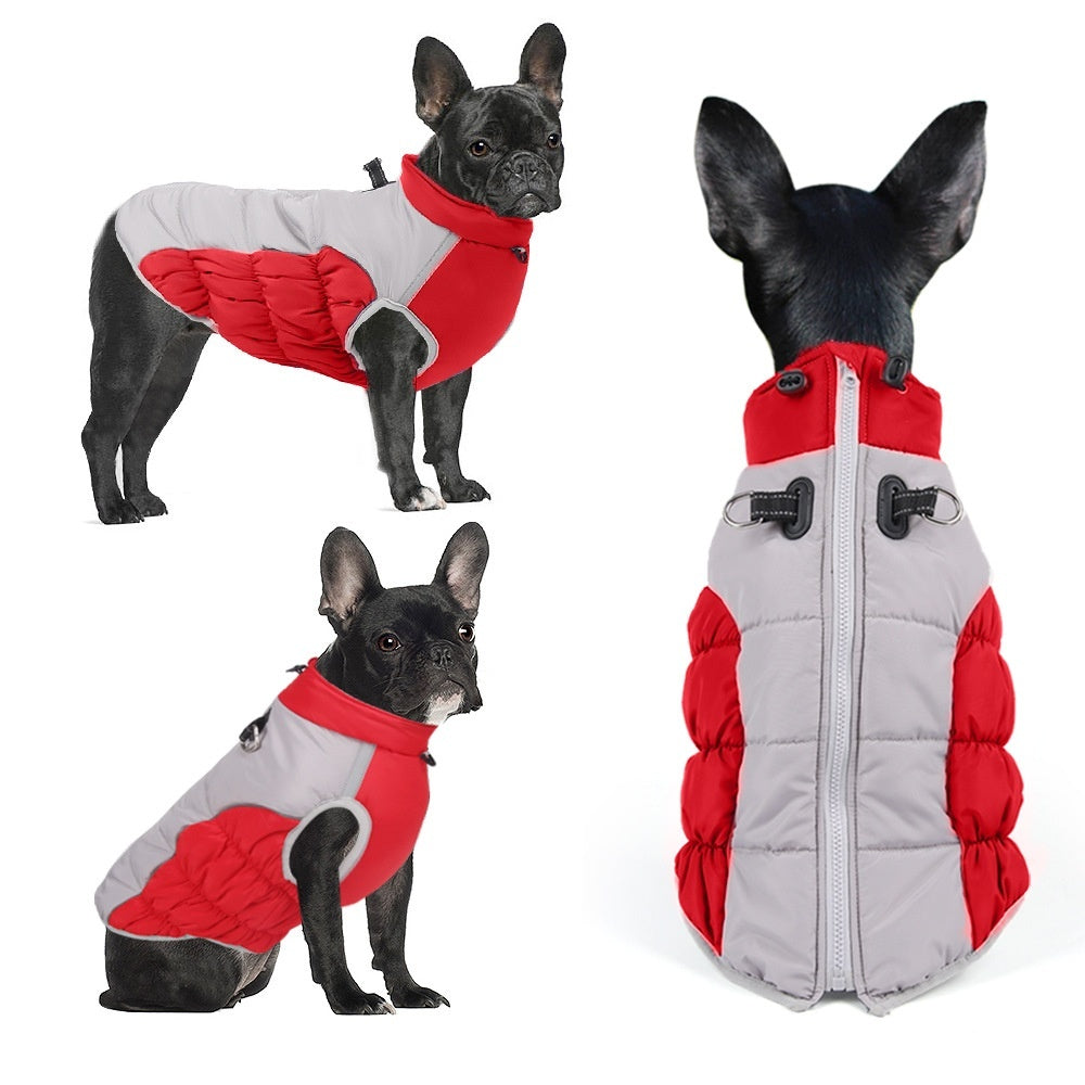 KFX-0978109 Windproof Pet Winter Clothes for Medium and Large Dogs, Cotton Material in Black, Blue, Red, Navy Blue, Sizes XL-6XL