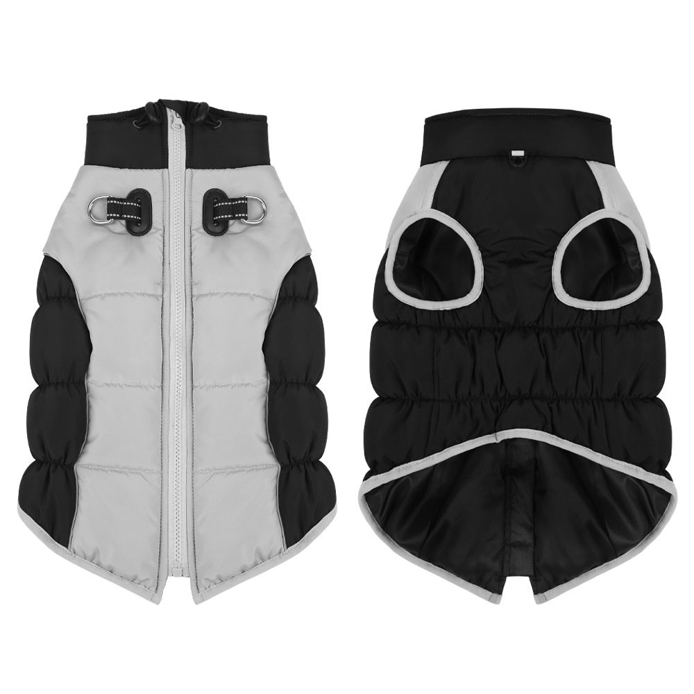 KFX-0978109 Windproof Pet Winter Clothes for Medium and Large Dogs, Cotton Material in Black, Blue, Red, Navy Blue, Sizes XL-6XL