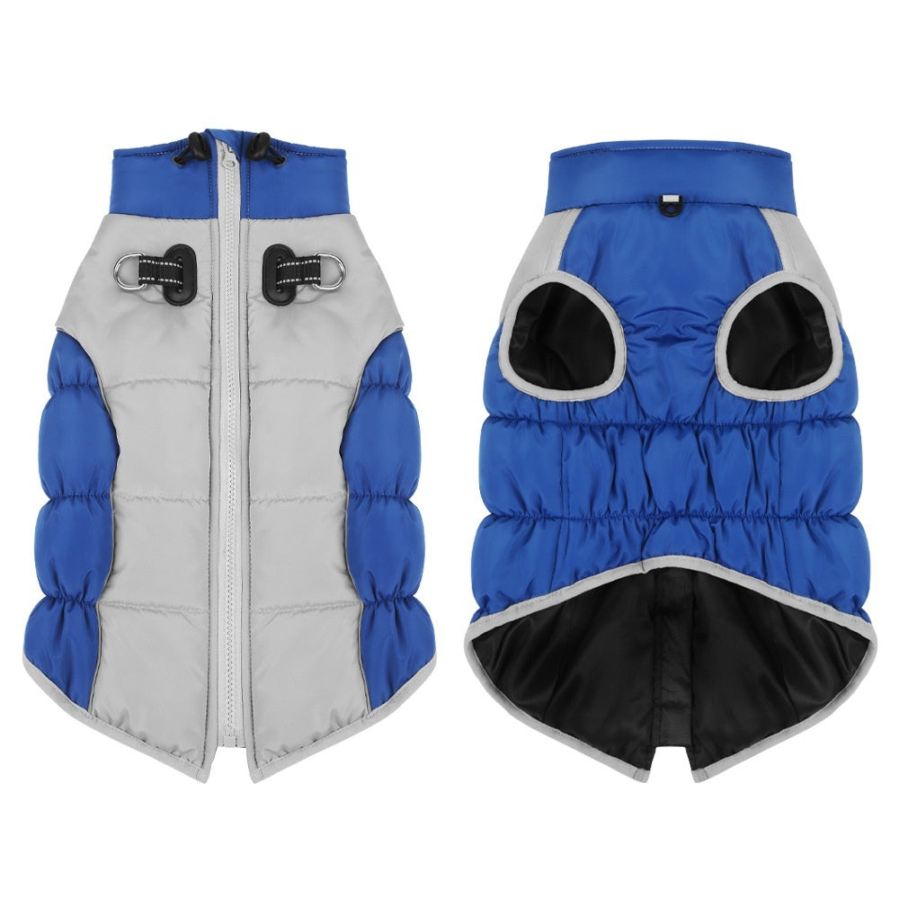 KFX-0978109 Windproof Pet Winter Clothes for Medium and Large Dogs, Cotton Material in Black, Blue, Red, Navy Blue, Sizes XL-6XL
