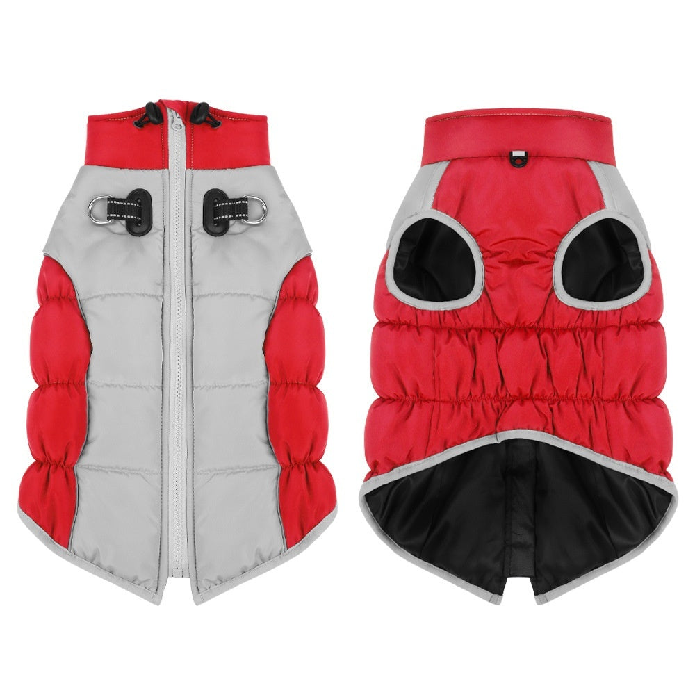 KFX-0978109 Windproof Pet Winter Clothes for Medium and Large Dogs, Cotton Material in Black, Blue, Red, Navy Blue, Sizes XL-6XL