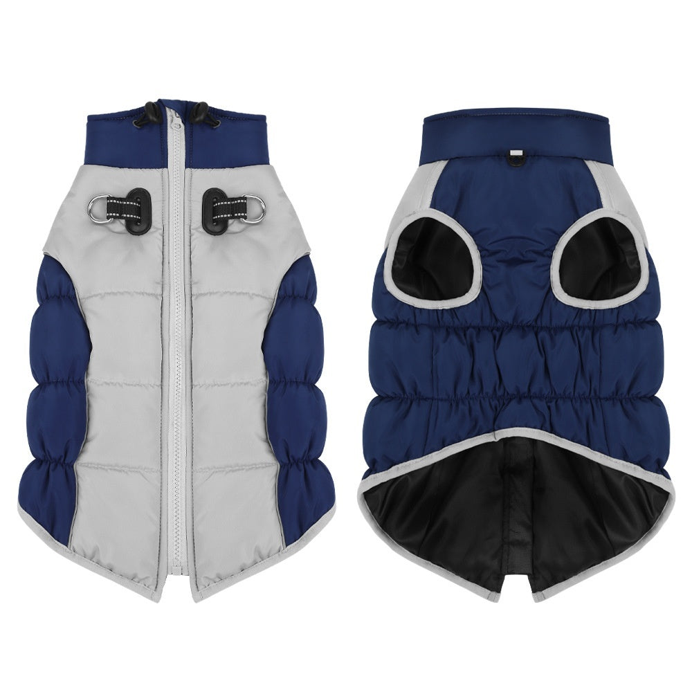 KFX-0978109 Windproof Pet Winter Clothes for Medium and Large Dogs, Cotton Material in Black, Blue, Red, Navy Blue, Sizes XL-6XL