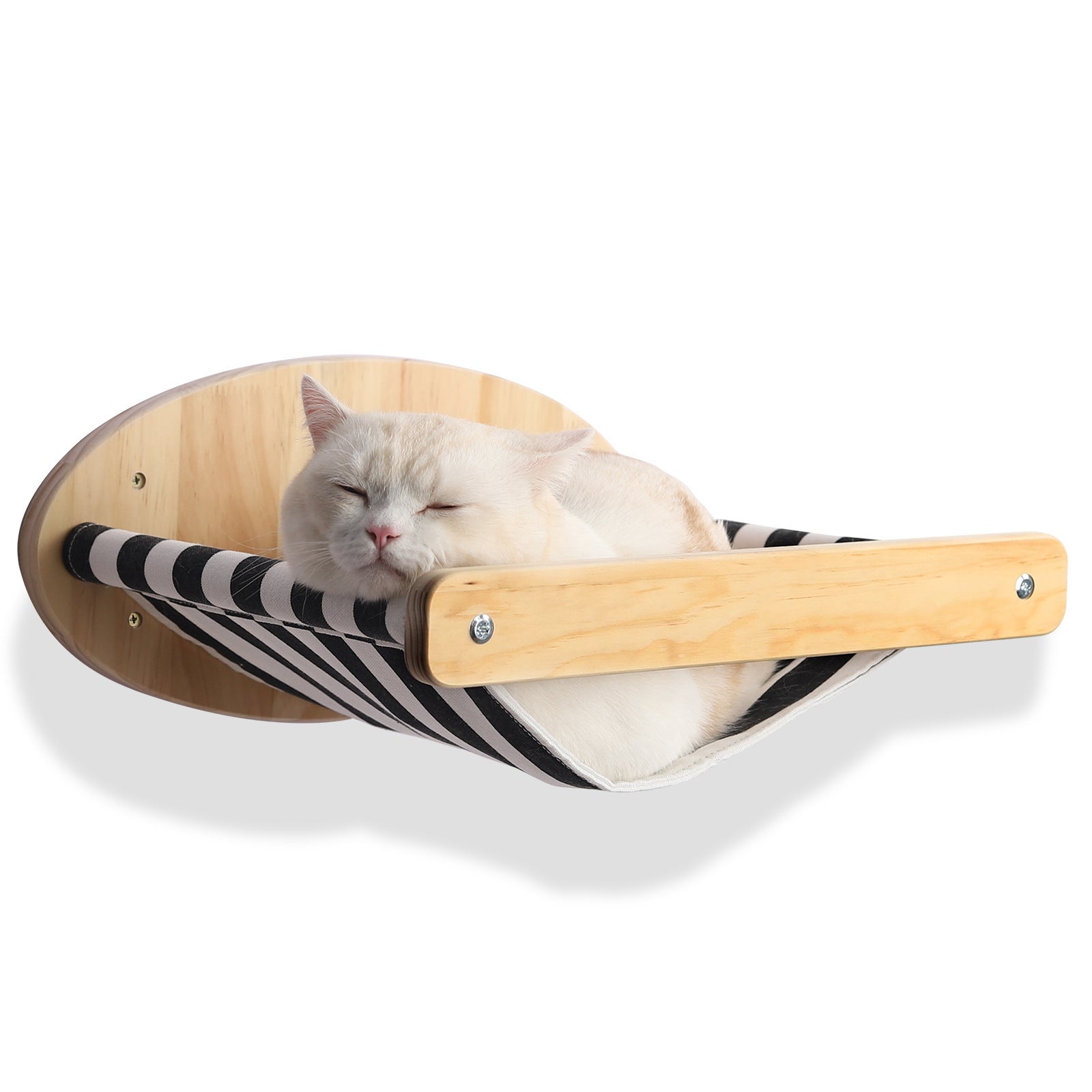 KFX-0978493 Solid Wood Cat Scratching Board with Sisal Column and Hammock - Fashion Minimalist Design