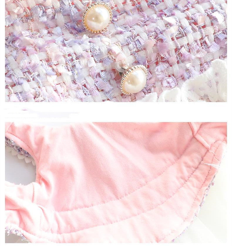 KFX-0978877 Fragrant Lace Tutu Skirt for Small Dogs, Warm Cotton Lining, Various Sizes in Beige, Pink, and Purple