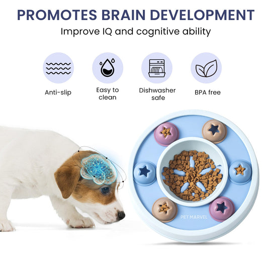 KFX-0979133 Interactive Dog Puzzle Game Toy - Levels 1-3, Enhances Thinking Skills, Easy to Clean, Non-Slip Design