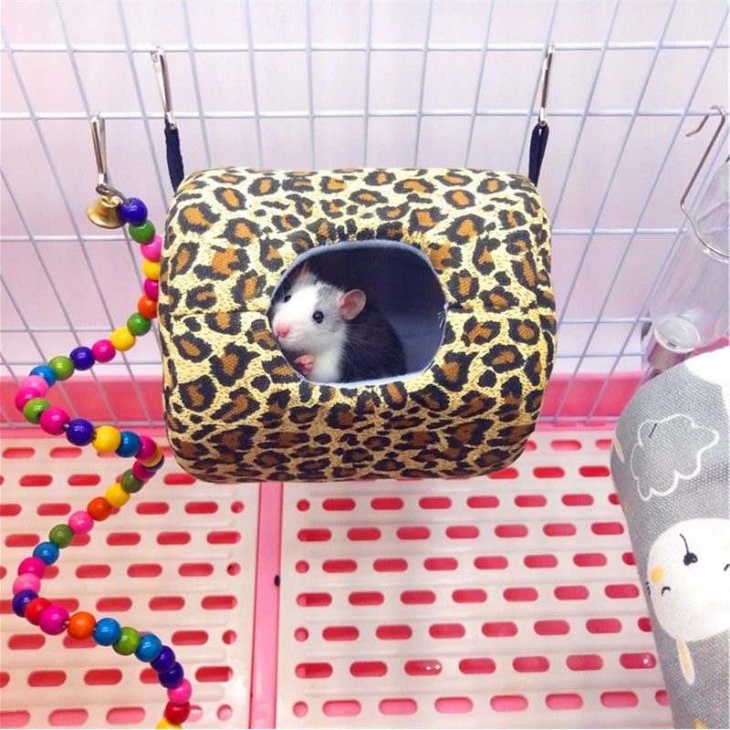 KFX-0982333 Warm Cotton Squirrel Sleeping Bag Nest in Canvas with Leopard Print, Owl, and Gray Bunny Designs