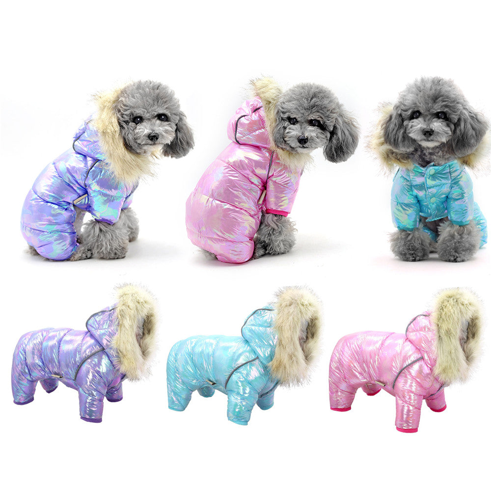 KFX-0983357 Colorful Dog Sweater with Four-Leg Elastic Design and Waterproof Hat