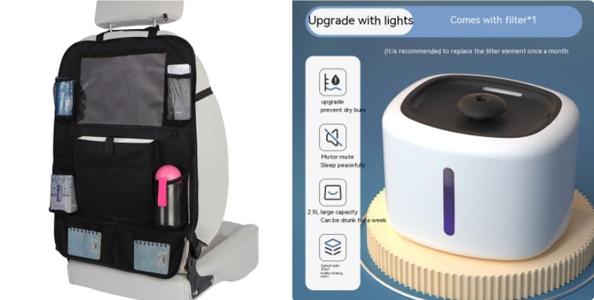 KFX-0984125 Automatic Pet Water Dispenser with Circulation and Optional LED Lights, Stainless Steel or PP Material