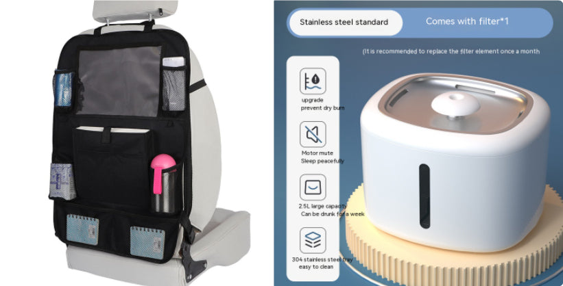 KFX-0984125 Automatic Pet Water Dispenser with Circulation and Optional LED Lights, Stainless Steel or PP Material