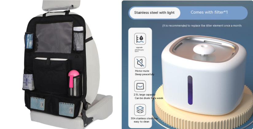 KFX-0984125 Automatic Pet Water Dispenser with Circulation and Optional LED Lights, Stainless Steel or PP Material