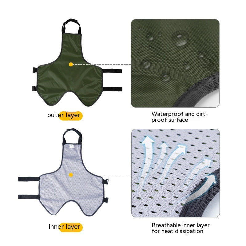 KFX-0984637 Water-Resistant Dog Apron in Gray and Army Green, Sizes S to XXL, Casual Style Pet Clothing