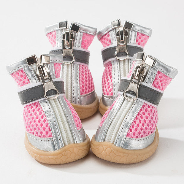 KFX-0984893 Breathable Non-Slip Dog Shoes with Wear-Resistant Honeycomb Mesh and Washable Oxford Sole