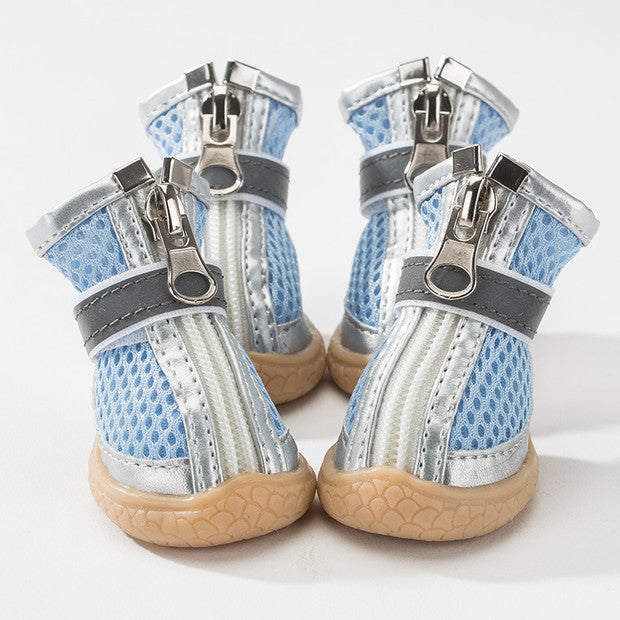KFX-0984893 Breathable Non-Slip Dog Shoes with Wear-Resistant Honeycomb Mesh and Washable Oxford Sole