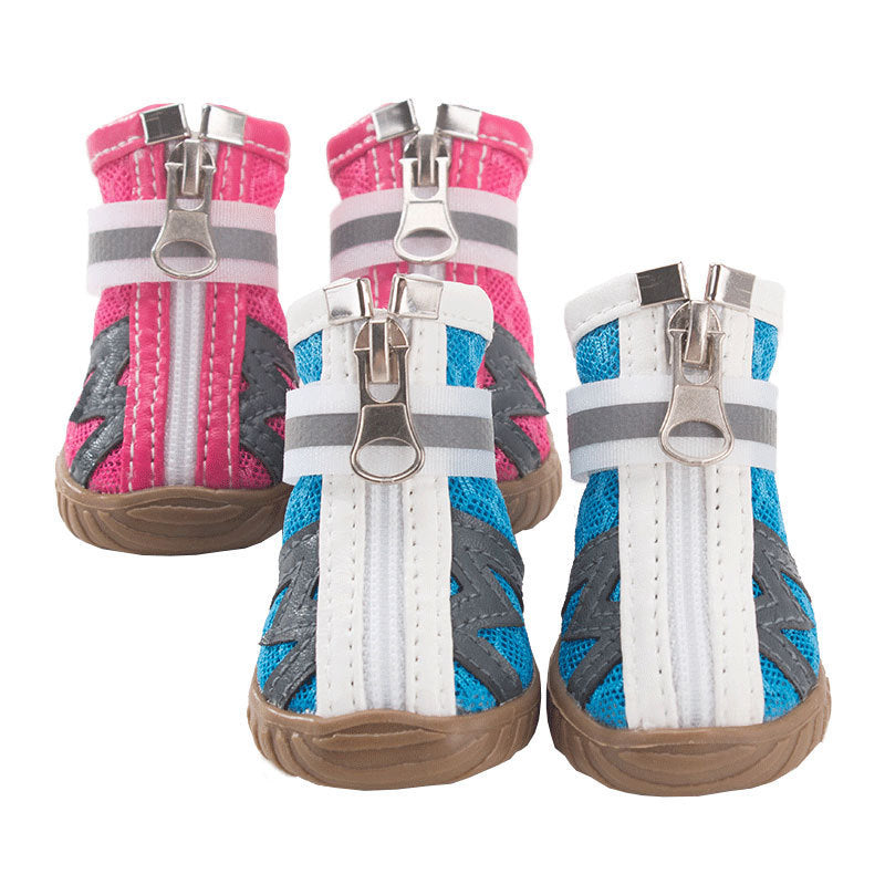 KFX-0984893 Breathable Non-Slip Dog Shoes with Wear-Resistant Honeycomb Mesh and Washable Oxford Sole