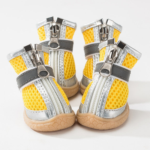 KFX-0984893 Breathable Non-Slip Dog Shoes with Wear-Resistant Honeycomb Mesh and Washable Oxford Sole
