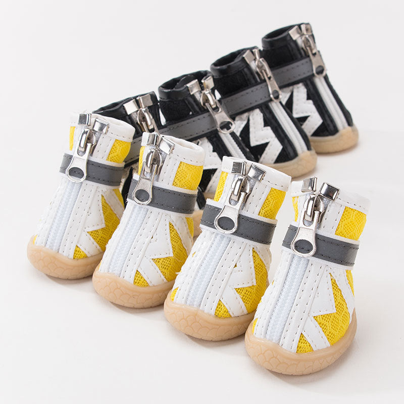 KFX-0984893 Breathable Non-Slip Dog Shoes with Wear-Resistant Honeycomb Mesh and Washable Oxford Sole