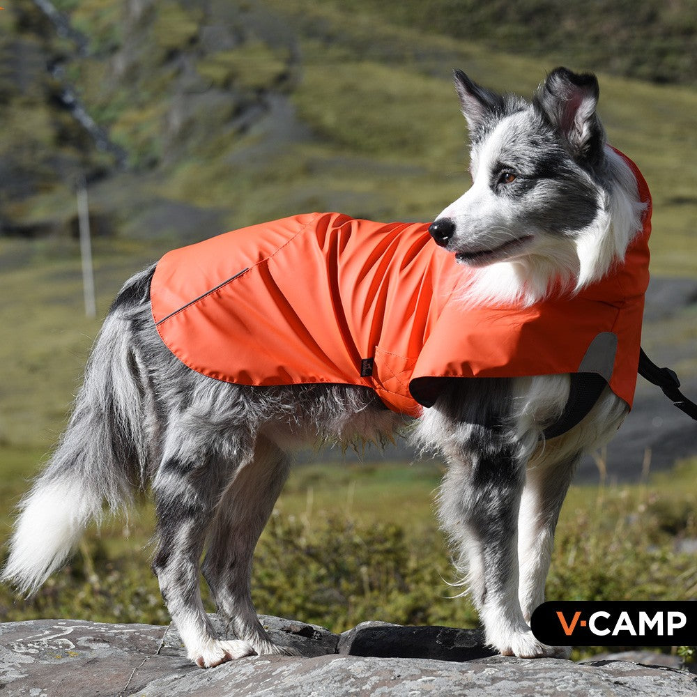 KFX-0985661 Waterproof Windproof Raincoat for Dogs - Sports Style Pet Shell Jacket in Yellow and Orange