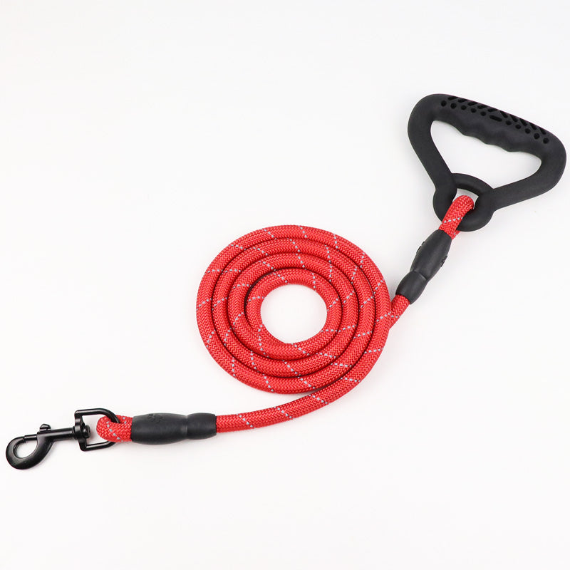 KFX-0987837 Reflective Dog Rope Leash for Large Breeds - Available in 2M, 3M, and 15M Lengths with Soft Plastic Handles