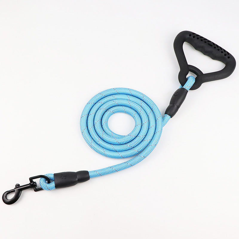 KFX-0987837 Reflective Dog Rope Leash for Large Breeds - Available in 2M, 3M, and 15M Lengths with Soft Plastic Handles