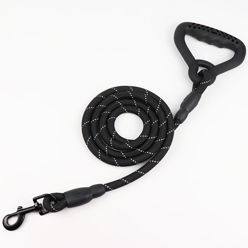 KFX-0987837 Reflective Dog Rope Leash for Large Breeds - Available in 2M, 3M, and 15M Lengths with Soft Plastic Handles
