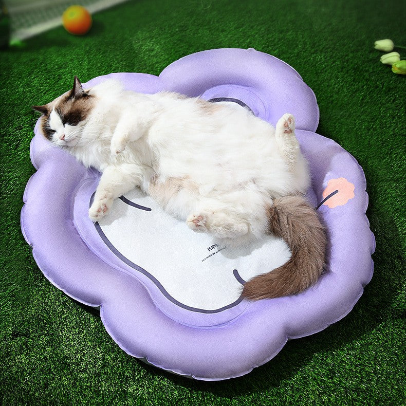 KFX-0988093 Durable Waved Bear Shaped Pet Ice Mat Cushion, PVC & Gel, Sizes M & L