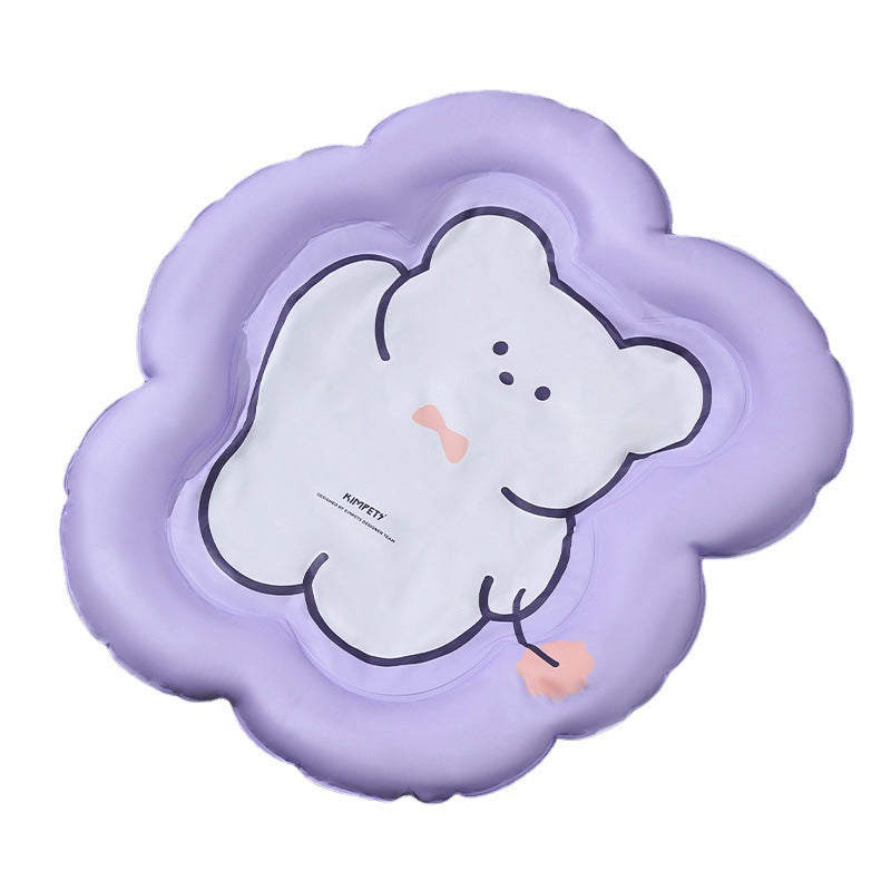 KFX-0988093 Durable Waved Bear Shaped Pet Ice Mat Cushion, PVC & Gel, Sizes M & L