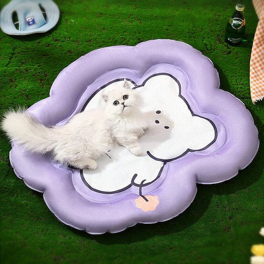 KFX-0988093 Durable Waved Bear Shaped Pet Ice Mat Cushion, PVC & Gel, Sizes M & L