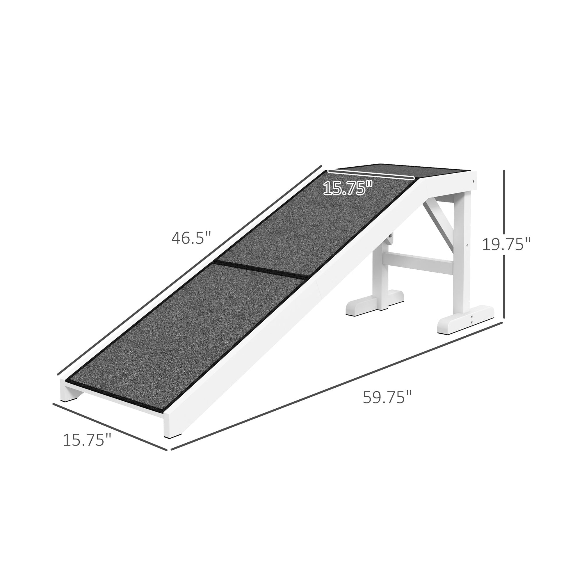 KFX-0989501 Pet Ramp for Dogs & Cats - 60 Inch Non-Slip Carpeted Slope, High-Quality Pine Wood, Easy Access for Mobility Assistance