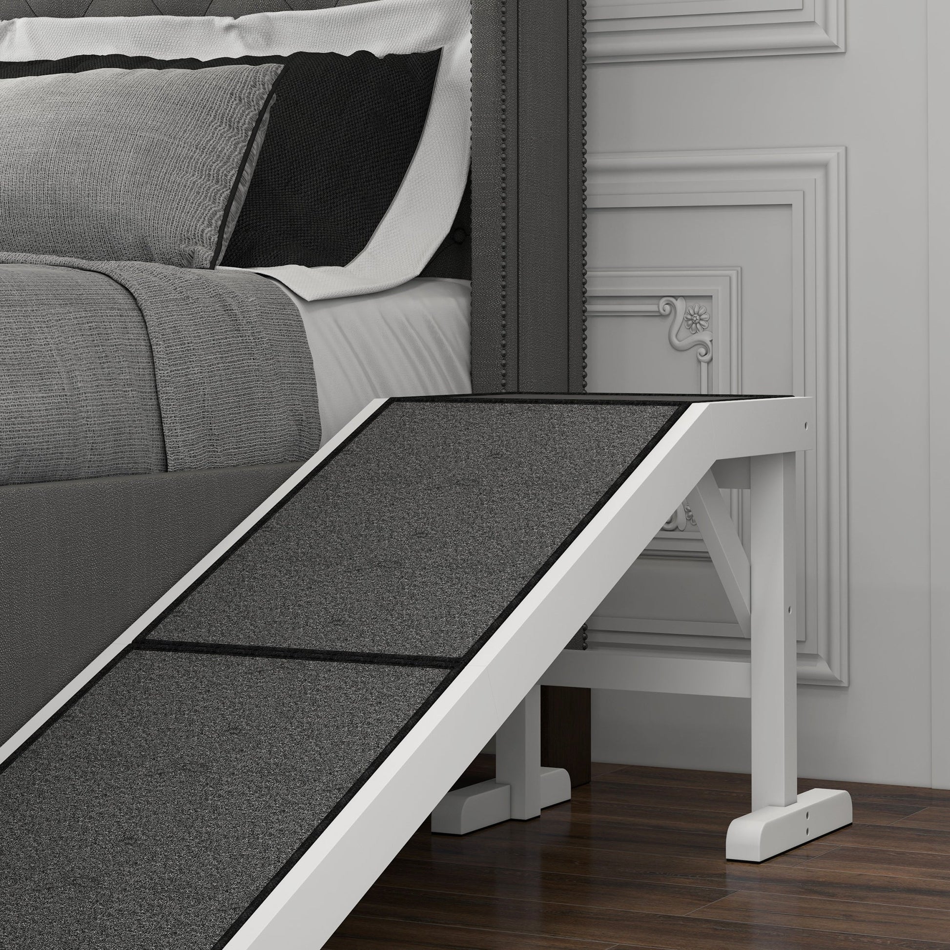 KFX-0989501 Pet Ramp for Dogs & Cats - 60 Inch Non-Slip Carpeted Slope, High-Quality Pine Wood, Easy Access for Mobility Assistance
