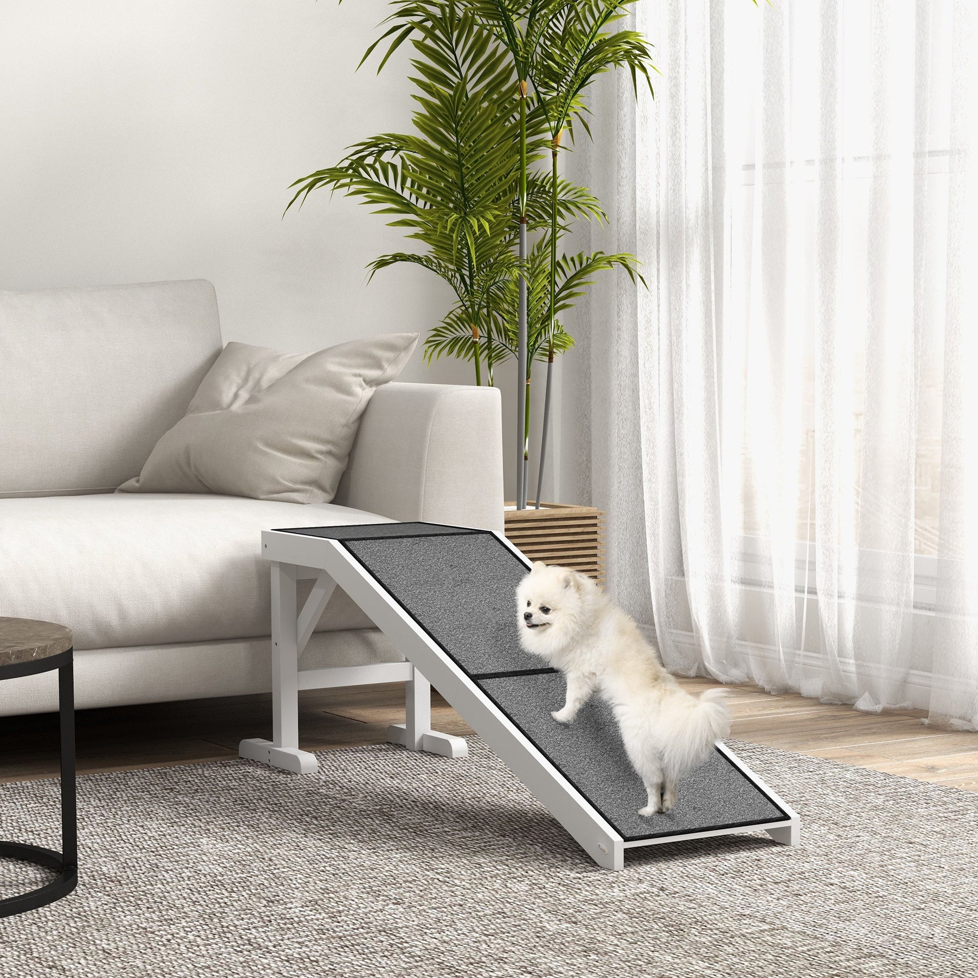 KFX-0989501 Pet Ramp for Dogs & Cats - 60 Inch Non-Slip Carpeted Slope, High-Quality Pine Wood, Easy Access for Mobility Assistance