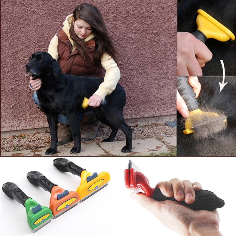 KFX-0989629 Stainless Steel Pet Hair Removal Comb for Dogs and Cats with TPE Skin-Friendly Protection