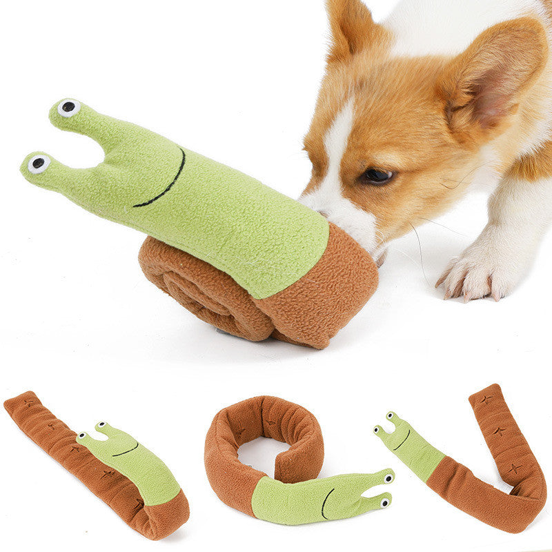 KFX-0993469 Snail Design Interactive Fleece Dog Puzzle Toy for Snuffling and IQ Training