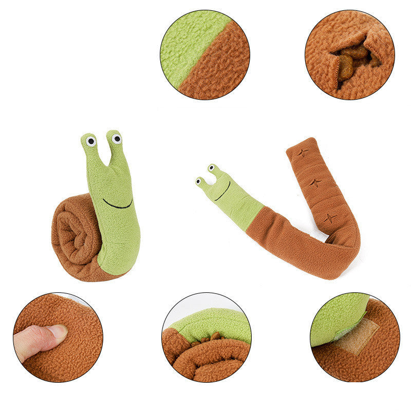 KFX-0993469 Snail Design Interactive Fleece Dog Puzzle Toy for Snuffling and IQ Training