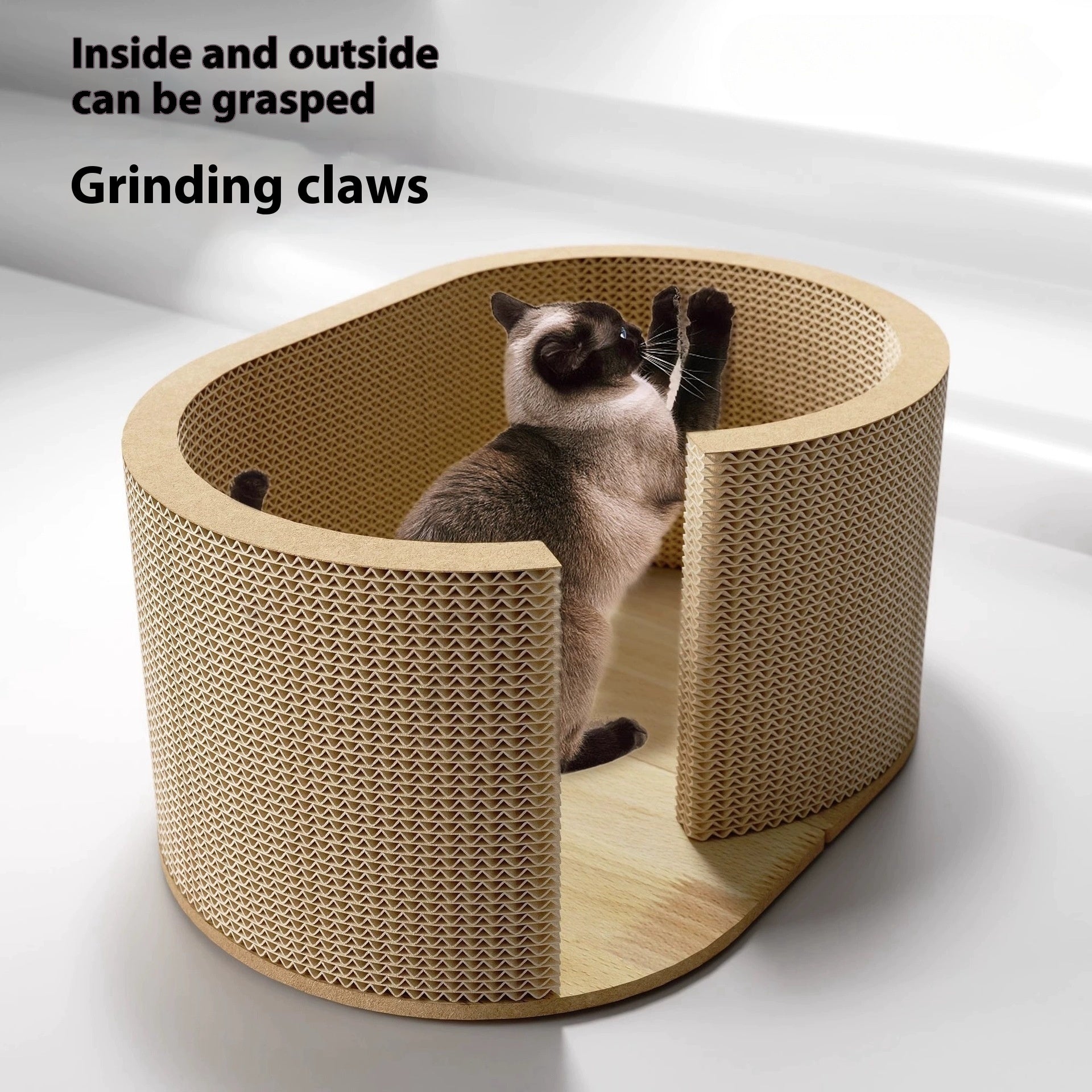 KFX-0993853 Cat Climbing Frame with Tunnel, Corrugated Paper Nest for Small Cats