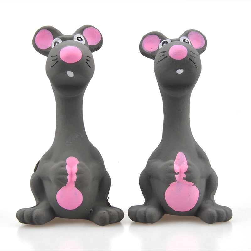KFX-0994621 Latex Gray Molar Teeth Cleaning Dog Toy - Sounding Plush Interactive Plaything