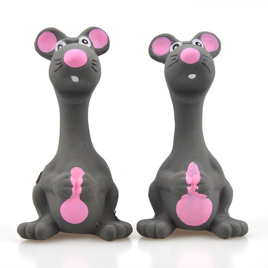 KFX-0994621 Latex Gray Molar Teeth Cleaning Dog Toy - Sounding Plush Interactive Plaything