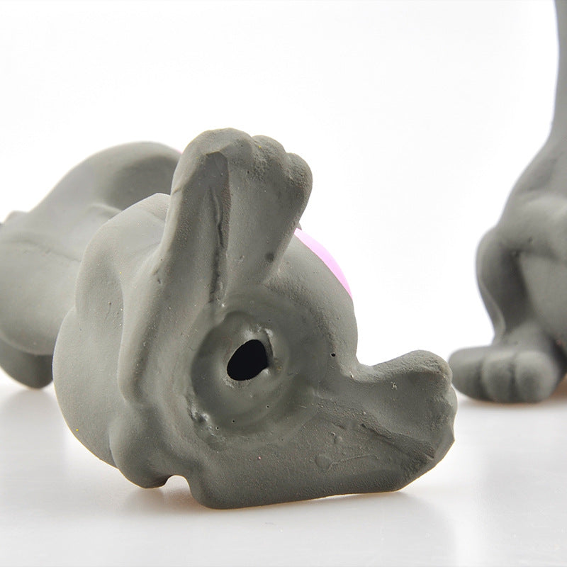 KFX-0994621 Latex Gray Molar Teeth Cleaning Dog Toy - Sounding Plush Interactive Plaything