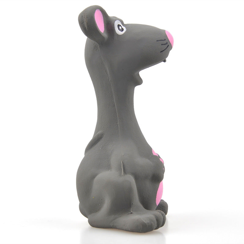 KFX-0994621 Latex Gray Molar Teeth Cleaning Dog Toy - Sounding Plush Interactive Plaything