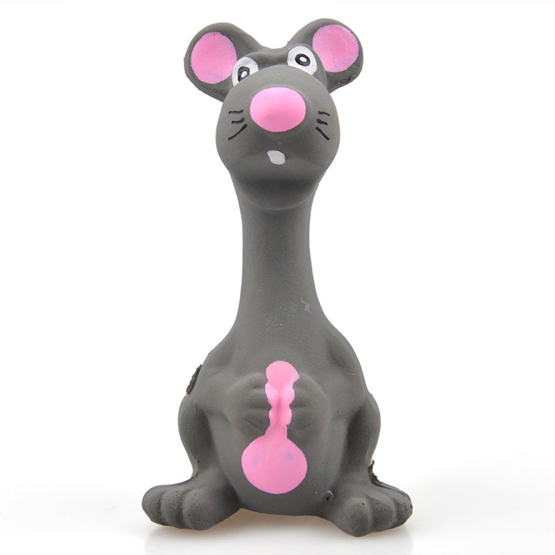 KFX-0994621 Latex Gray Molar Teeth Cleaning Dog Toy - Sounding Plush Interactive Plaything