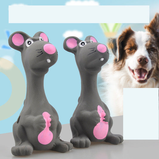 KFX-0994621 Latex Gray Molar Teeth Cleaning Dog Toy - Sounding Plush Interactive Plaything