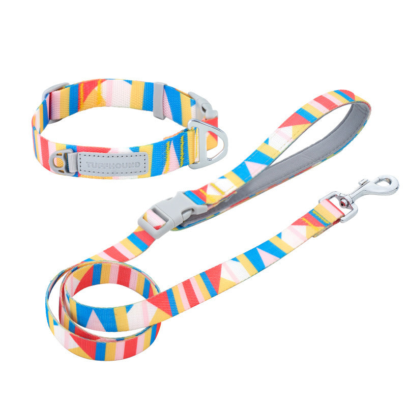 KFX-0999357 Nylon Traction Belt for Small, Medium, and Large Dogs - Adjustable Neck Size, 120cm Length, Blue or Yellow